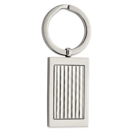 Stainless Steel Polished and Textured Key Ring ,