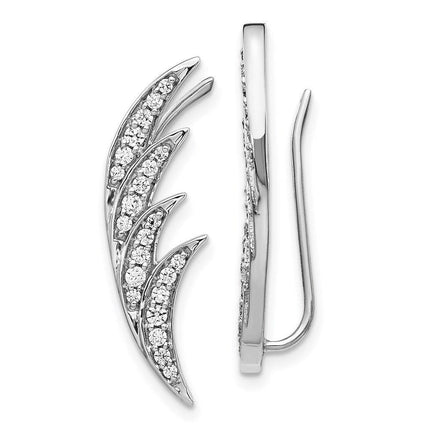 14k White Gold Diamond Earrings ,
