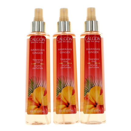 Calgon Hawaiian Ginger by Calgon, 3 Pack 8 oz Fragrance Mist for Women ,