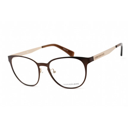 Calvin Klein Jeans Unisex Eyeglasses - Brown/Gold Cat Eye Metal Frame | CKJ141AF 200 ,