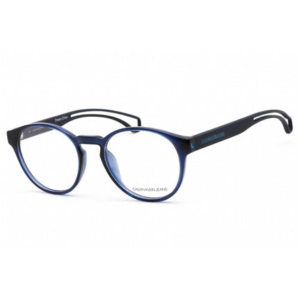 Calvin Klein Jeans Unisex Eyeglasses - Crystal Navy Plastic Round Frame | CKJ19508 405 ,