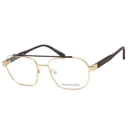 Calvin Klein Jeans Unisex Eyeglasses - Gold/Brown Aviator Metal Frame | CKJ19301 717 ,