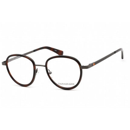 Calvin Klein Jeans Unisex Eyeglasses - Warm Tortoise Metal Round Frame | CKJ156AF 202 ,