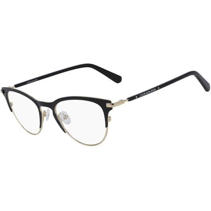 Calvin Klein Jeans Women's Eyeglasses - Satin Black and Gold Frame | CKJ20302 001 ,