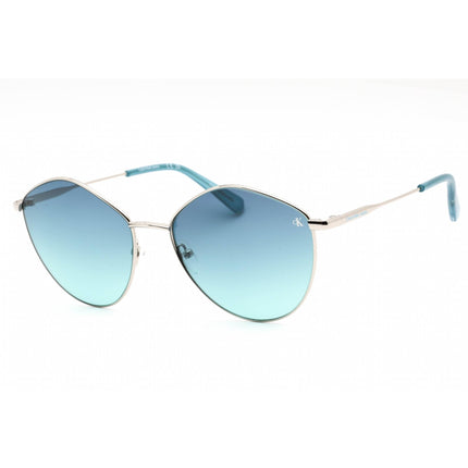 Calvin Klein Jeans Women's Sunglasses - Full Rim Silver Metal Oval | CKJ22202S 040 ,