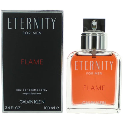 Calvin Klein Men's Eau De Toilette Spray - Eternity Flame Aromatic Notes, 3.4 oz ,