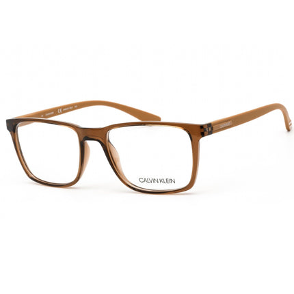 Calvin Klein Men's Eyeglasses - Crystal Amber Square Plastic Full Rim | CK19573 281 ,