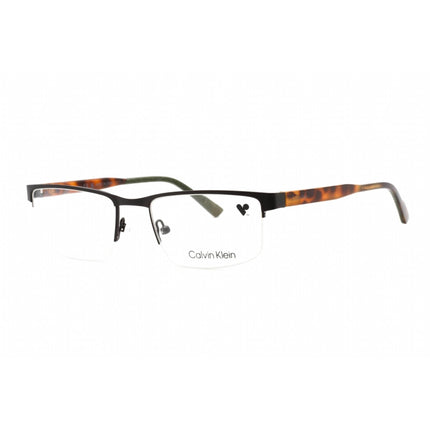 Calvin Klein Men's Eyeglasses - Half Rim Brown Metal Rectangular Frame | CK21126 200 ,