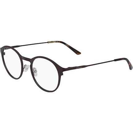 Calvin Klein Men's Eyeglasses - Matt Dark Brown Metal Round | CALVIN KLEIN CK20112 201 ,