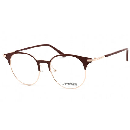 Calvin Klein Men's Eyeglasses - Satin Burgundy Round Frame Clear Lens | CK19319A 605 ,