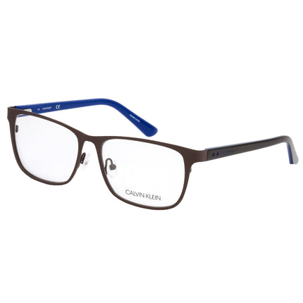 Calvin Klein Men's Eyeglasses - Satin Dark Brown Metal Rectangular | CK19302 201 ,