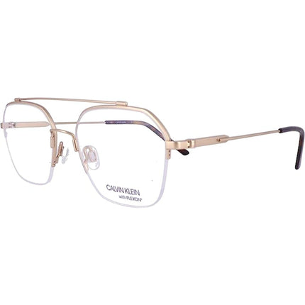 Calvin Klein Men's Eyeglasses - Satin Light Gold Square | CALVIN KLEIN CK19143F 716 ,