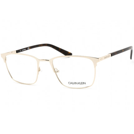 Calvin Klein Men's Eyeglasses - Shiny Gold Rectangular Full Rim Frame | CK19311 717 ,