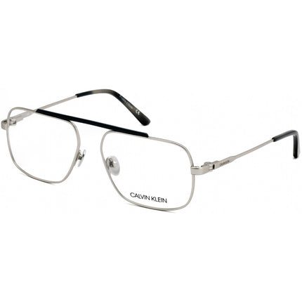 Calvin Klein Men's Eyeglasses - Silver/Navy Metal Full Rim Aviator | CK18106 045 ,