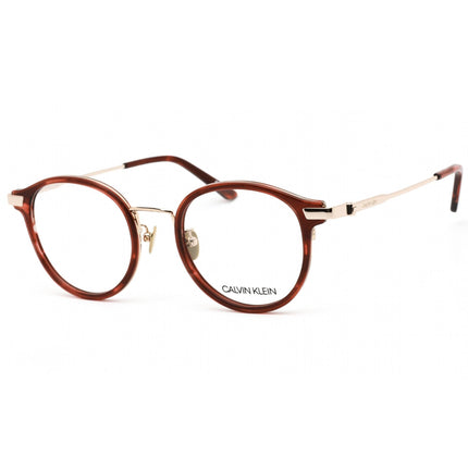 Calvin Klein Unisex Eyeglasses - Burgundy Havana Round Plastic Frame | CK19708A 609 ,