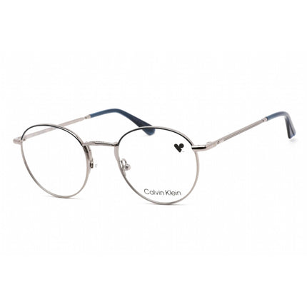 Calvin Klein Unisex Eyeglasses - Clear Lens Blue Metal Round Shape Frame | CK21123 438 ,