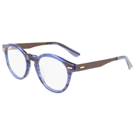 Calvin Klein Unisex Eyeglasses - Full Rim Blue/Black Round Shape Frame | CK21518 438 ,