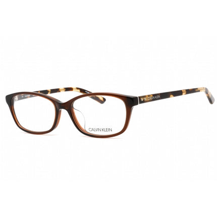 Calvin Klein Unisex Eyeglasses - Full Rim Crystal Dark Brown Plastic | CK18528A 201 ,