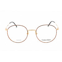 Calvin Klein Unisex Eyeglasses - Full Rim Round Havana/Gold Metal Frame | CK22108T 213 ,