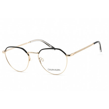 Calvin Klein Unisex Eyeglasses - Gold/Black Metal Round Shape Frame | CK20127 715 ,