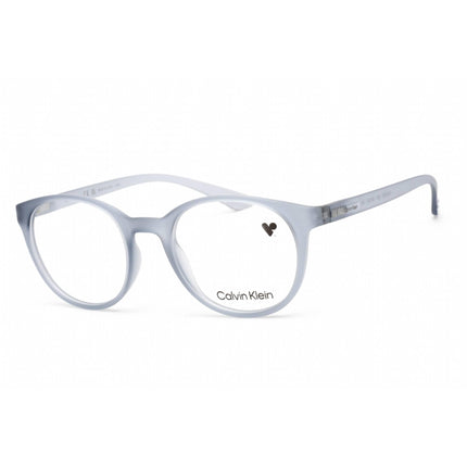 Calvin Klein Unisex Eyeglasses - Matte Crystal Smoke Plastic Round Frame | CK19570 070 ,