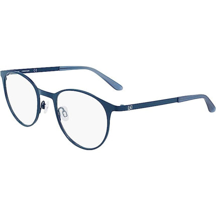Calvin Klein Unisex Eyeglasses - Navy Metal Round Frame | CALVIN KLEIN CK21117 410 ,
