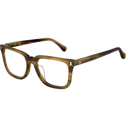 Calvin Klein Unisex Eyeglasses - Olive Horn Square Frame | CALVIN KLEIN CK5898A 259 ,
