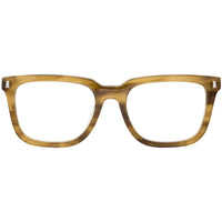 Calvin Klein Unisex Eyeglasses - Olive Horn Square Frame | CALVIN KLEIN CK5898A 259 ,