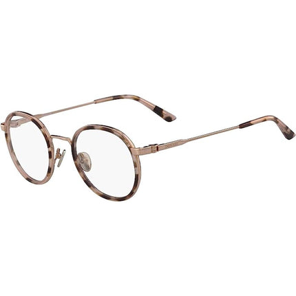 Calvin Klein Unisex Eyeglasses - Peach Tortoise Metal Round | CALVIN KLEIN CK18107 665 ,