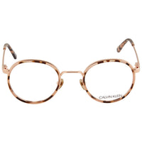 Calvin Klein Unisex Eyeglasses - Peach Tortoise Metal Round | CALVIN KLEIN CK18107 665 ,