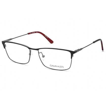 Calvin Klein Unisex Eyeglasses - Satin Black Rectangular Metal Frame | CK18122 001 ,