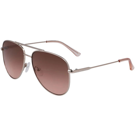 Calvin Klein Unisex Sunglasses - Full Rim Rose Gold Pilot Metal Frame | CK19133S 780 ,