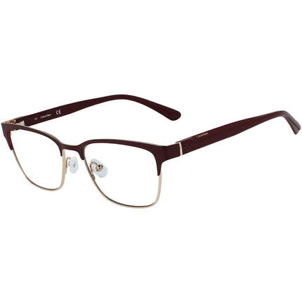 Calvin Klein Women's Eyeglasses - Burgundy and Gold Square Shape Frame | CK21125 605 ,