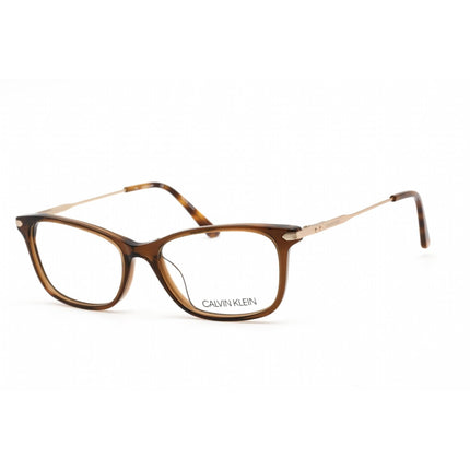 Calvin Klein Women's Eyeglasses - Crystal Brown Plastic Cat Eye Frame | CK18722 210 ,