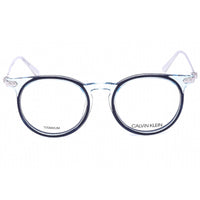 Calvin Klein Women's Eyeglasses - Crystal Light Blue/Navy Round Zyl | CK18705 449 ,