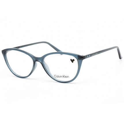 Calvin Klein Women's Eyeglasses - Crystal Teal Cat Eye Full Rim Frame | CK18543 430 ,