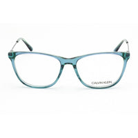 Calvin Klein Women's Eyeglasses - Crystal Teal Laminate Zyl Round Frame | CK18706 438 ,