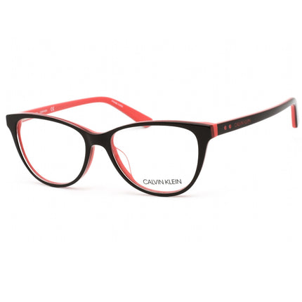 Calvin Klein Women's Eyeglasses - Dark Brown/Coral Cat Eye Plastic Frame | CK19516 205 ,
