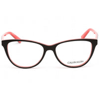 Calvin Klein Women's Eyeglasses - Dark Brown/Coral Cat Eye Plastic Frame | CK19516 205 ,