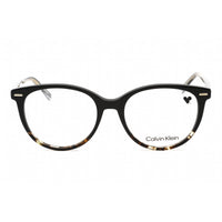 Calvin Klein Women's Eyeglasses - Full Rim Black/Amber Plastic Round | CK21710 033 ,