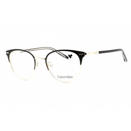 Calvin Klein Women's Eyeglasses - Full Rim Satin Black Metal Round Frame | CK21303 001 ,