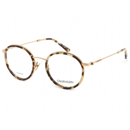 Calvin Klein Women's Eyeglasses - Khaki Tortoise Round Metal/Plastic | CK20108 244 ,