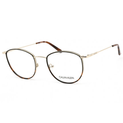 Calvin Klein Women's Eyeglasses - Light Gold Round Frame Clear Lens | CK19117 716 ,