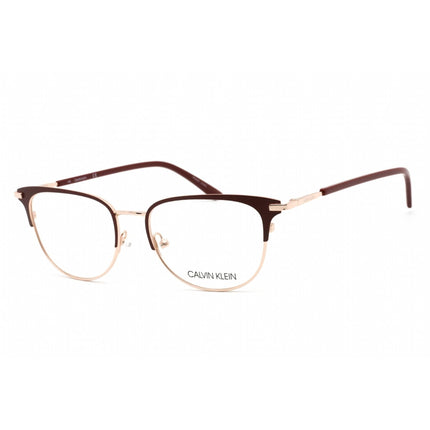 Calvin Klein Women's Eyeglasses - Satin Burgundy Metal Rectangular Frame | CK20303 605 ,