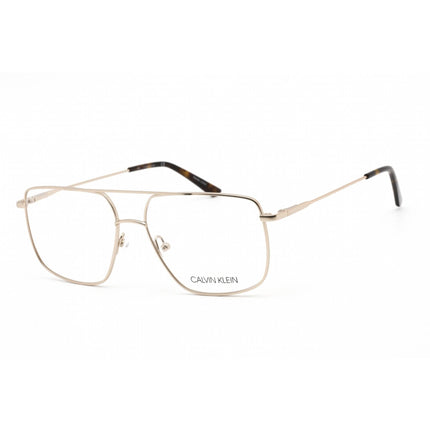 Calvin Klein Women's Eyeglasses - Satin Gold Metal Rectangular Frame | CK19129 717 ,