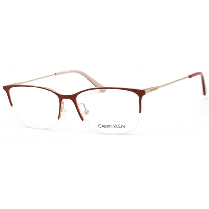 Calvin Klein Women's Eyeglasses - Satin Red Half Rim Rectangular Frame | CK18121 600 ,