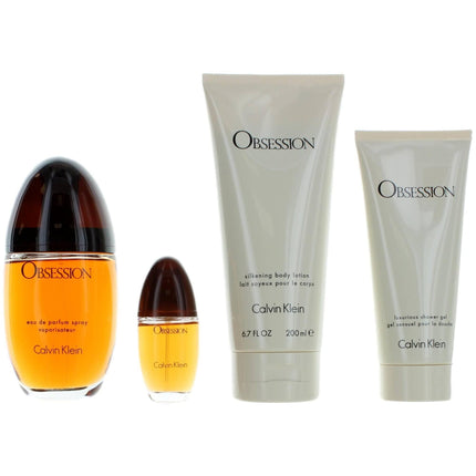 Calvin Klein Women's Gift Set - Obsession Strong and Romantic Scent , 4 piece ,