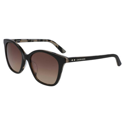 Calvin Klein Women's Sunglasses - Brown/Cream Tortoise Full Rim Cat Eye | CK19505S 212 ,