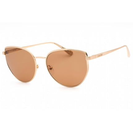 Calvin Klein Women's Sunglasses - Yellow Gold Cat Eye Frame Brown Lens | CK22113S 718 ,