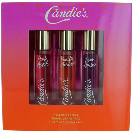 Candies Women's Gift Set - Pink Apple, Vanilla Amber, Pink Amber Scents, 3 piece ,